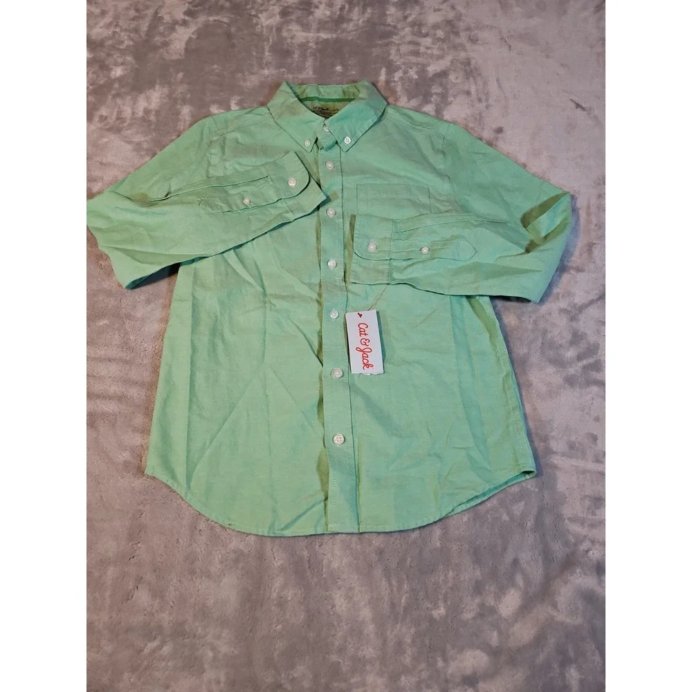Boys Shirt Cat & Jack Green L (10/12)